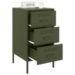 ZNTS Bedside Cabinets 2 pcs Olive Green 36x39x68 cm Steel 843087