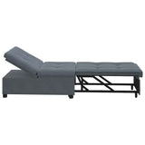 Sofa Bed Dark Grey 194 x 67 x 82 cm Velvet 42008595
