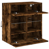 TV Wall Cabinet with LED Lights Smoked Oak 58.5x30x60.5 cm 837096