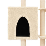 Cat Tree with Sisal Scratching Posts Cream 145 cm 172094