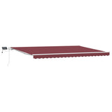 Manual Retractable Awning with LED Burgundy 500x300 cm 3214978