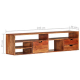 TV Cabinet 140x30x35 cm Solid Acacia Wood 340301