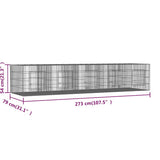 5-Panel Rabbit Cage 273x79x54 cm Galvanised Iron 171571