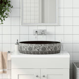 Countertop Basin Black and Blue Oval 56.5x36.5x13.5 cm Ceramic 155114