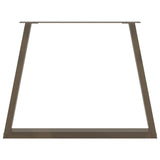 Dining Table Legs V-Shape 2 pcs Natural Steel 100x cm Steel 4012583