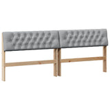 Upholstered Headboard Light Grey 200 cm Solid Pine Wood 879154