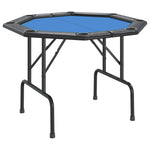 ZNTS 8-Player Folding Poker Table Blue 108x108x75 cm 80405