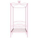 284486 Canopy Bed Frame without Mattress Pink Metal 90x200 cm