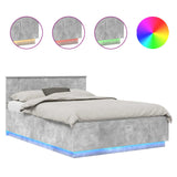 Bed Frame Concrete Grey 150 x 200 cm Engineered Wood 3408064