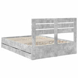 Bed Frame with Drawer Concrete Grey 150 x 200 cm Engineer Wood 3411496