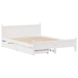 Bed Frame without Mattress White 150x200 cm King Size Solid Wood Pine 3309768