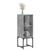 Side Cabinet with Glass Doors Concrete Grey 35x37x100 cm 836556