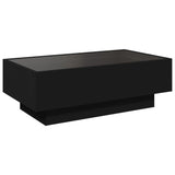 ZNTS Coffee Table with LED Black 90x50x30 cm Engineered Wood 847519