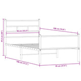 Bed Frame without Mattress Smoked Oak 90x190 cm Single Engineered Wood 4017228