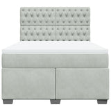 Box Spring Bed with Mattress Light Grey 140x190 cm Velvet 3290912