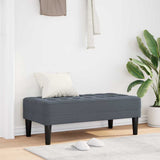 Bench with Cushion Dark Grey 113 x 57 x 39 cm Velvet 42001948