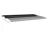ZNTS Manual Retractable Awning with Posts 6x3.5 m Anthracite 3070079