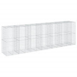 Gabion Basket with Cover 650x100x200 cm Galvanised Iron 3295236
