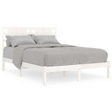 Bed Frame without Mattress White 120x190 cm Small Double Solid Wood 3104189