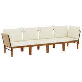 4 pcs Solid Acacia Wood & Rope Natural 3407775