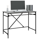 Desk Grey Sonoma 100x50x75 cm Engineered Wood and Iron 826722
