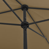 Beach Parasol Taupe Polyester 200x125 cm Rectangular Tiltable 314730