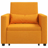 Pull out Sofa Bed Single Dark yellow 90 x 165 x 87 cm Fabric 42002693