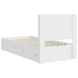 Bed Frame with Storage and Headboard White 90 x 200 cm 3413977