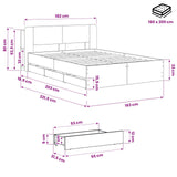 Bed Frame with Storage and Headboard Artisan Oak 160 x 200 cm 3445809