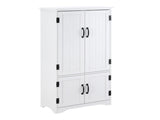Accent Floor Storage Cabinet Kitchen Cupboard with Adjustable Shelves and 2 Lower Doors, White T3398P341252