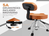 Drum Throne with Backrest, Hydraulic Drum Stool Adjustable Height, Heavy Duty Hydraulic Drum Seat 92668985