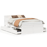 Bed Frame without Mattress with Headboard White 120x190 cm Small Double Solid Wood Pine 3308784
