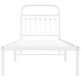 Metal Bed Frame without Mattress with Headboard White 80x200cm 376640