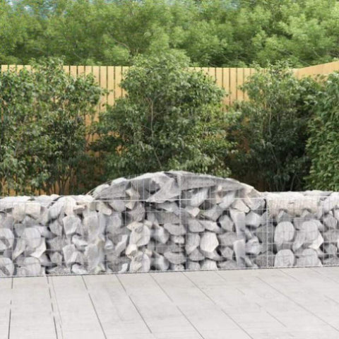 Arched Gabion Baskets 10 pcs 300x50x60/80 cm Galvanised Iron 3146673