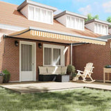 Retractable Awning Orange and white 450 x 300 cm Fabric, Metal 3330864