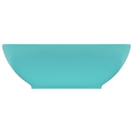 ZNTS Luxury Basin Oval-shaped Matt Light Green 40x33 cm Ceramic 146925