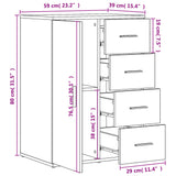 Sideboards 2 pcs Sonoma Oak 59x39x80 cm Engineered Wood 3276632