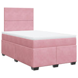 Box Spring Bed with Mattress Pink 120x190 cm Small Double Velvet 3290857