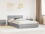 Bed Frame with Drawer Grey Sonoma 120 x 200 cm Engineered Wood 3410918