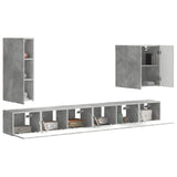 TV Wall Cabinet Set Wall-mounted 6 pcs Concrete Grey 3408946