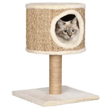 Cat Tree with Condo and Scratching Post 52 cm Seagrass 170972