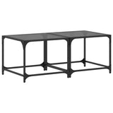 ZNTS Coffee Tables with Black Glass Top 2 pcs 50x50x40 cm Steel 845969