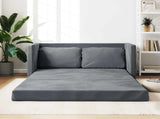 Folding Sofa Bed Dark Grey 122 x 70 x 60 cm Velvet 42030480