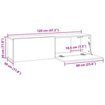 TV Cabinet White 120x30x30 cm Engineered Wood 801490