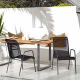 Garden Chair Set of 2 Black and anthracite Steel and Textilene 316817