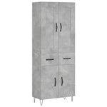 Highboard Concrete Grey 69.5x34x180 cm Engineered Wood 3199909