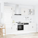 8 Piece Kitchen Cabinet Set Lucca High Gloss White Engineered Wood 3314803