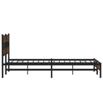 ZNTS Metal Bed Frame without Mattress Brown Oak 200x200 cm 3308511