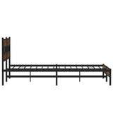 ZNTS Metal Bed Frame without Mattress Brown Oak 200x200 cm 3308511