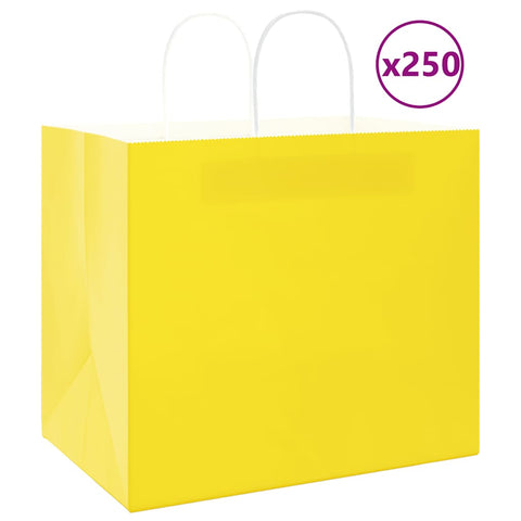 ZNTS Paper Bags 250 pcs with Handles Yellow 32x22x28 cm 4101792